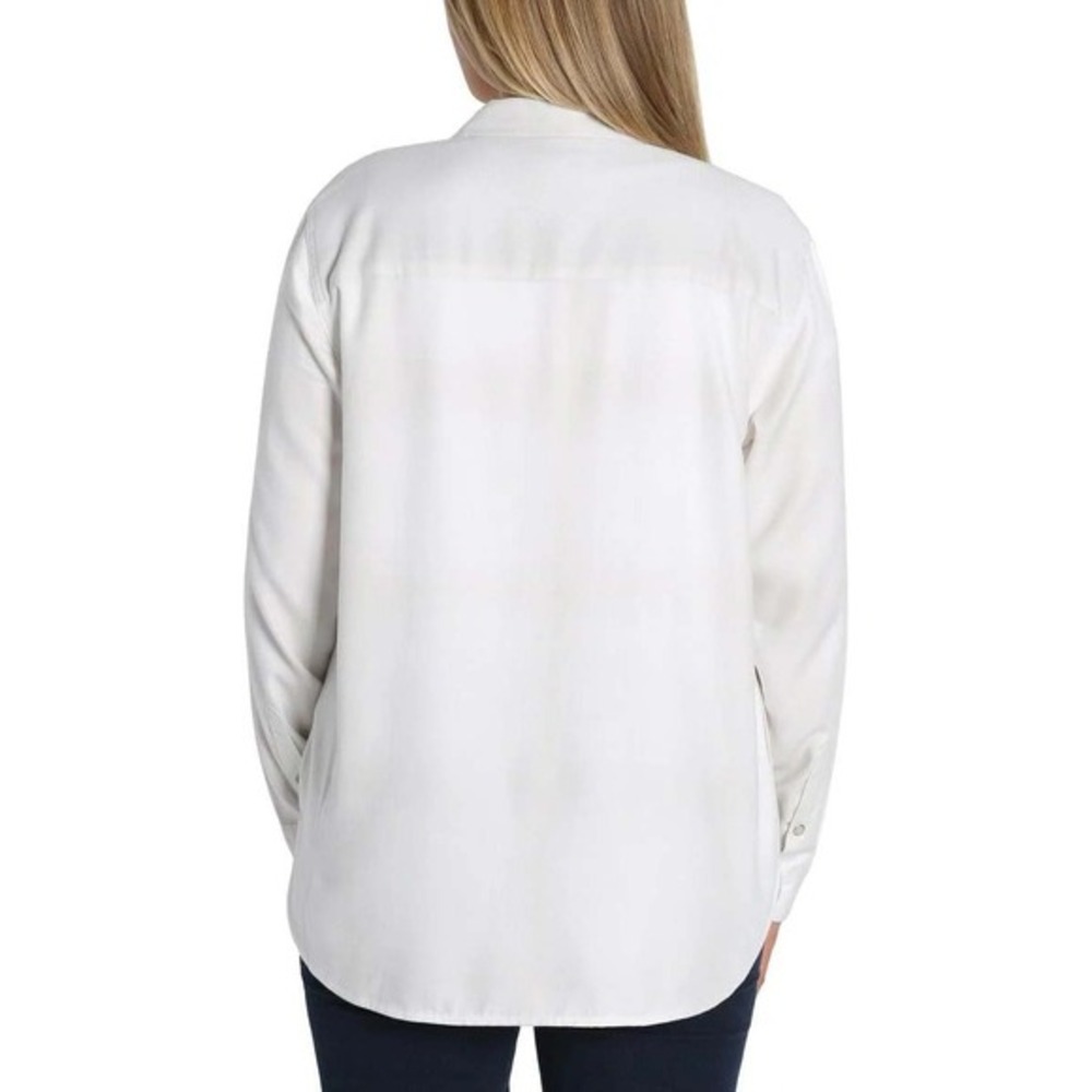 Women's Jachs Girlfriend Super Soft Feel Flannel Shirt Off-White Large New! - Picture 3 of 3